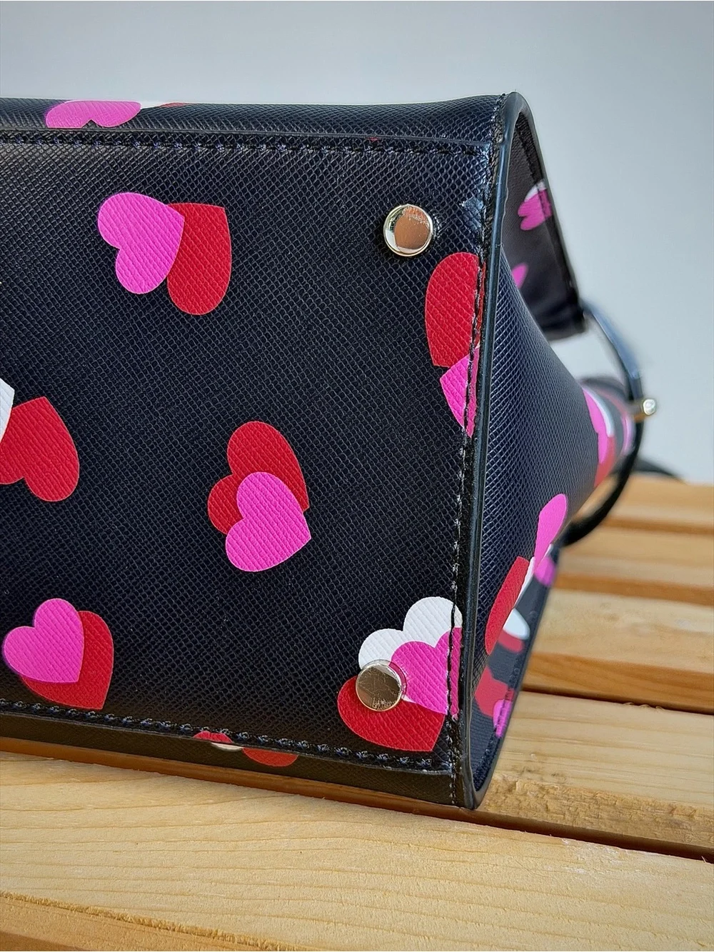 kate spade Black Multi Heart Print Satchel